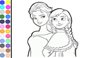 Coloring Princesa Anna y Elsa