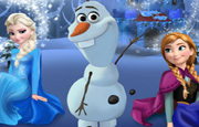 Game Elsa and Anna Building Olaf